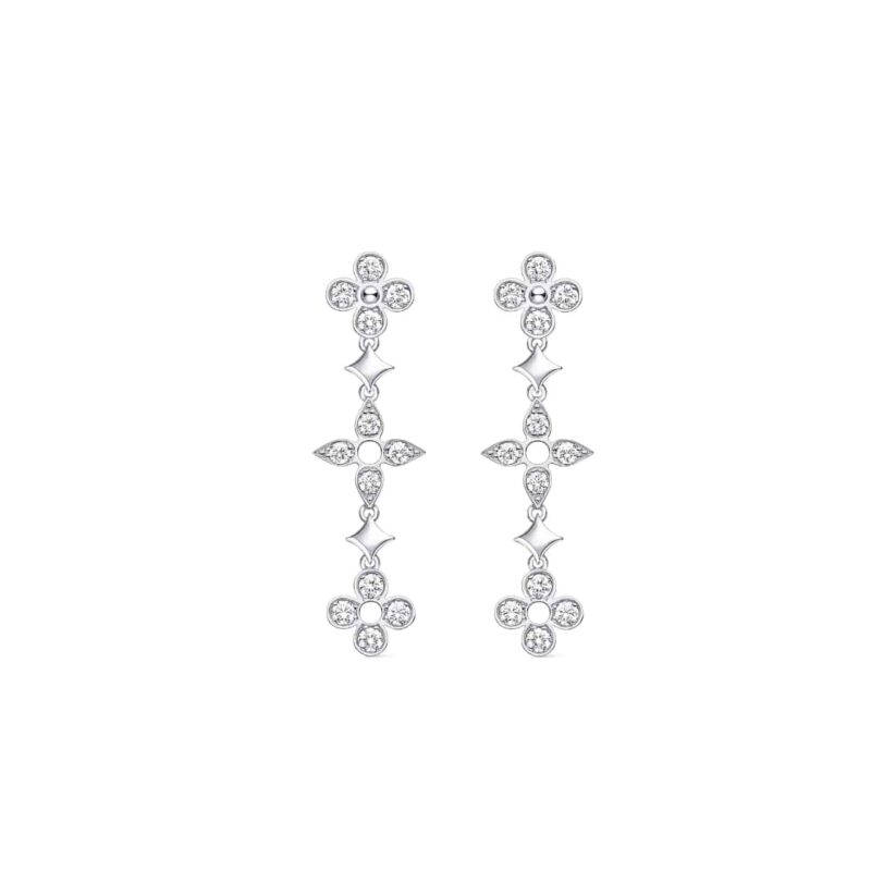 LOUIS VUITTON DENTELLE ONE ROW EARRINGS Q96850