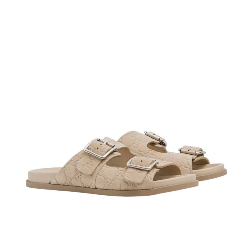 GUCCI MEN SLIDE SANDAL OATMEAL 816380 AADUO 9511