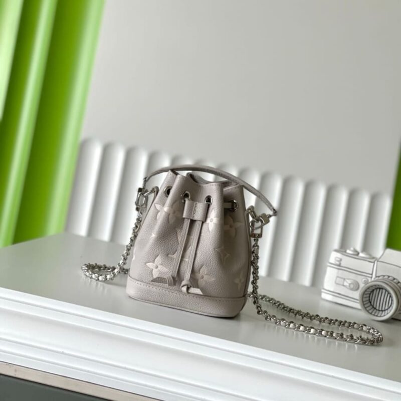 Alternative view of [SUPER VIP 1:1] LOUIS VUITTON NANO NOÉ BRUME GRAY AND WHITE QUARTZ 16CM M14224