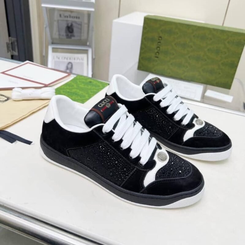 Alternative view of GUCCI WOMEN'S CRYSTAL SCREENER SNEAKER BLACK