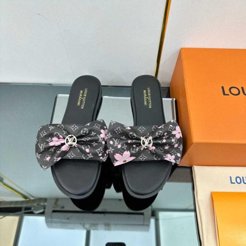 Alternative view of LOUIS VUITTON X TAKASHI MURAKAMI LILY FLAT MULE MONOGRAM BLACK