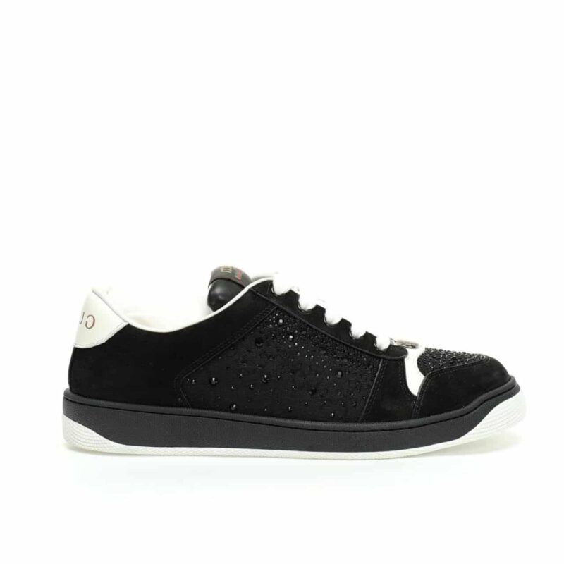 GUCCI WOMEN'S CRYSTAL SCREENER SNEAKER BLACK