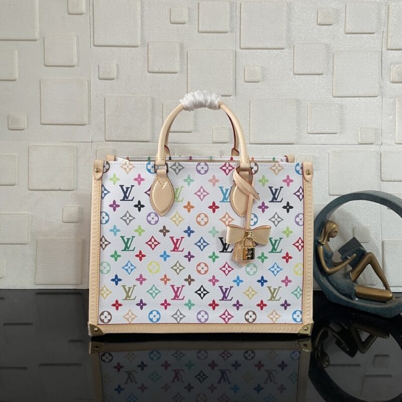 Alternative view of [SUPER VIP 1:1] LOUIS VUITTON X MURAKAMI ONTHEGO MM BAG WHITE 35CM M13079