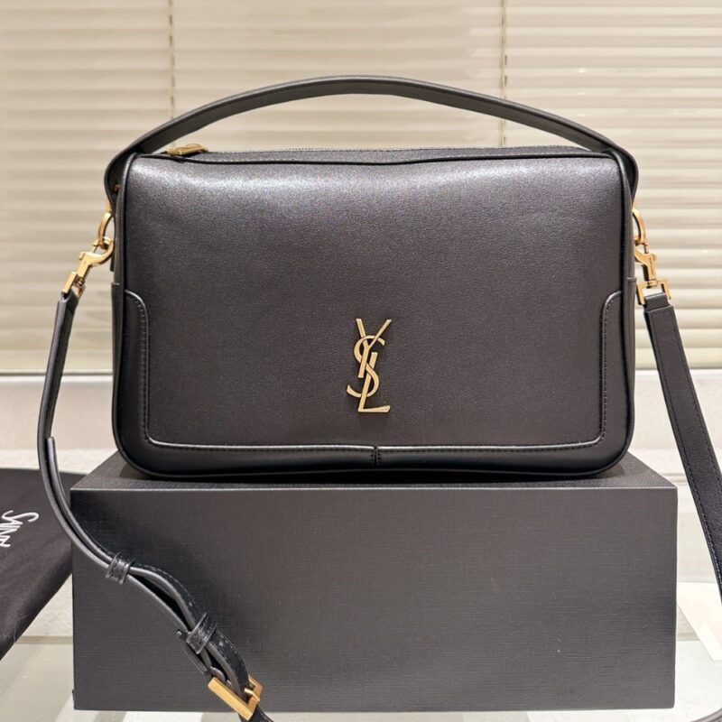 Alternative view of SAINT LAURENT CAMERA SUPPLE LEATHER BAG BLACK 29CM