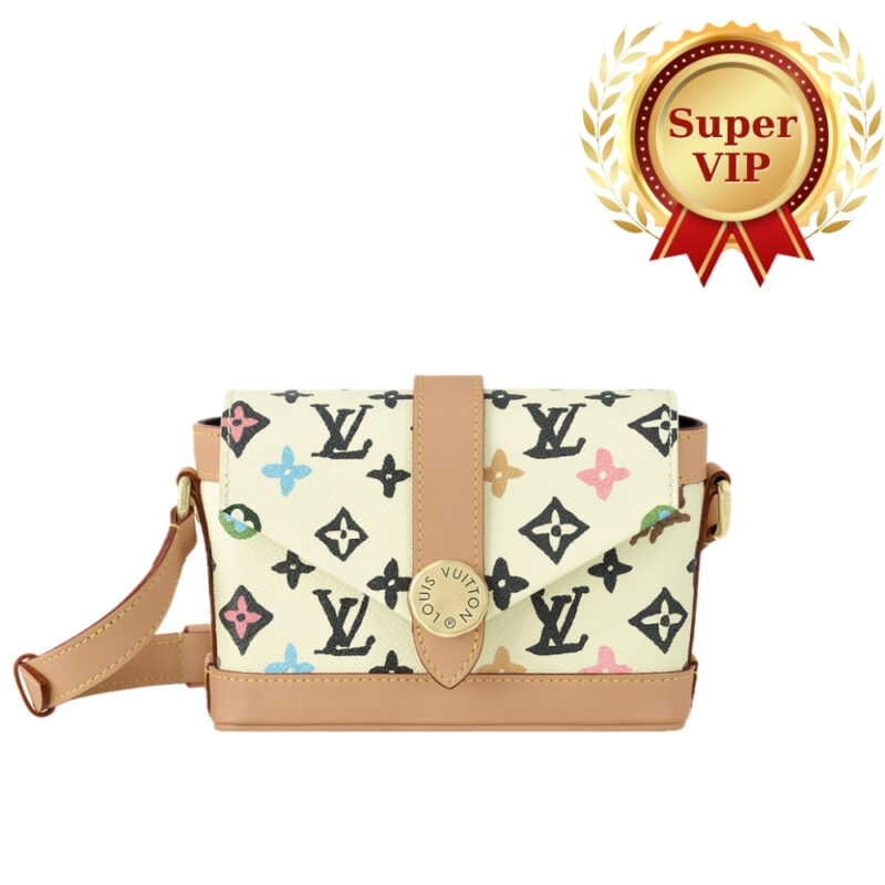 [SUPER VIP 1:1] LOUIS VUITTON ENVELOPE WEARABLE WALLET MONOGRAM VANILLA 19CM M83346