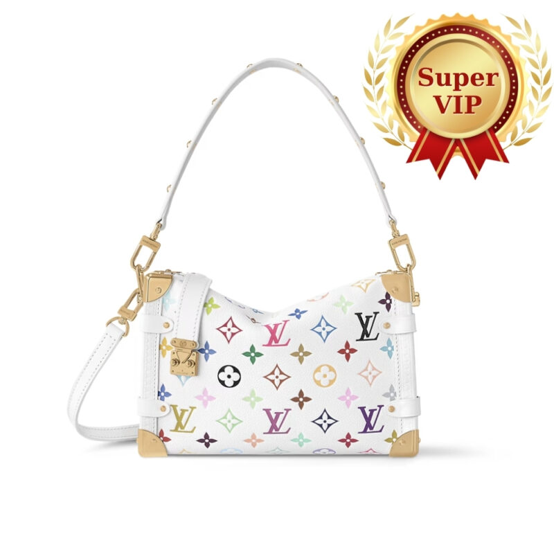[SUPER VIP 1:1] LOUIS VUITTON X MURAKAMI SIDE TRUNK MM BAG WHITE 23CM M14046
