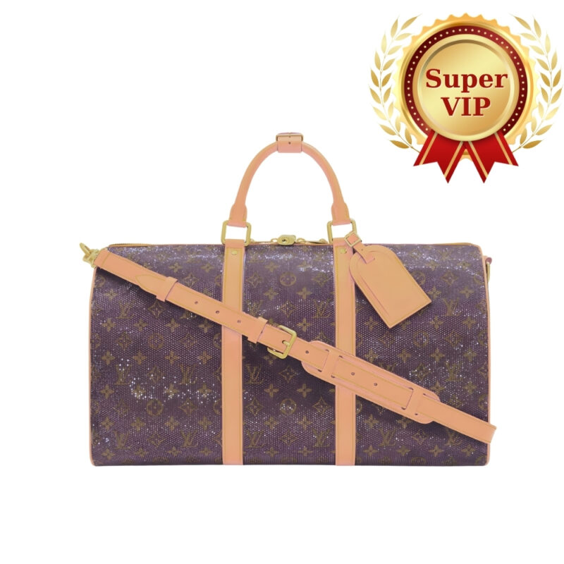 [SUPER VIP 1:1] LOUIS VUITTON KEEPALL BANDOULIÈRE 50 SATIN PURPLE 50CM M13977