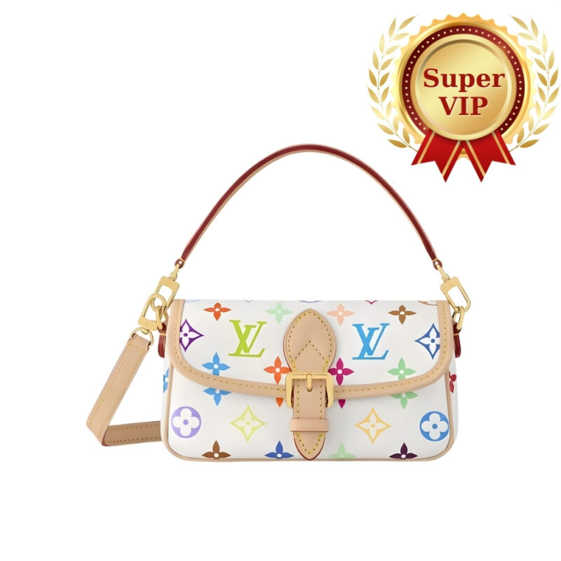 [SUPER VIP 1:1] LOUIS VUITTON X TAKASHI MURAKAMI NANO DIANE BAG MULTICOLORED BLANC 19CM M14194