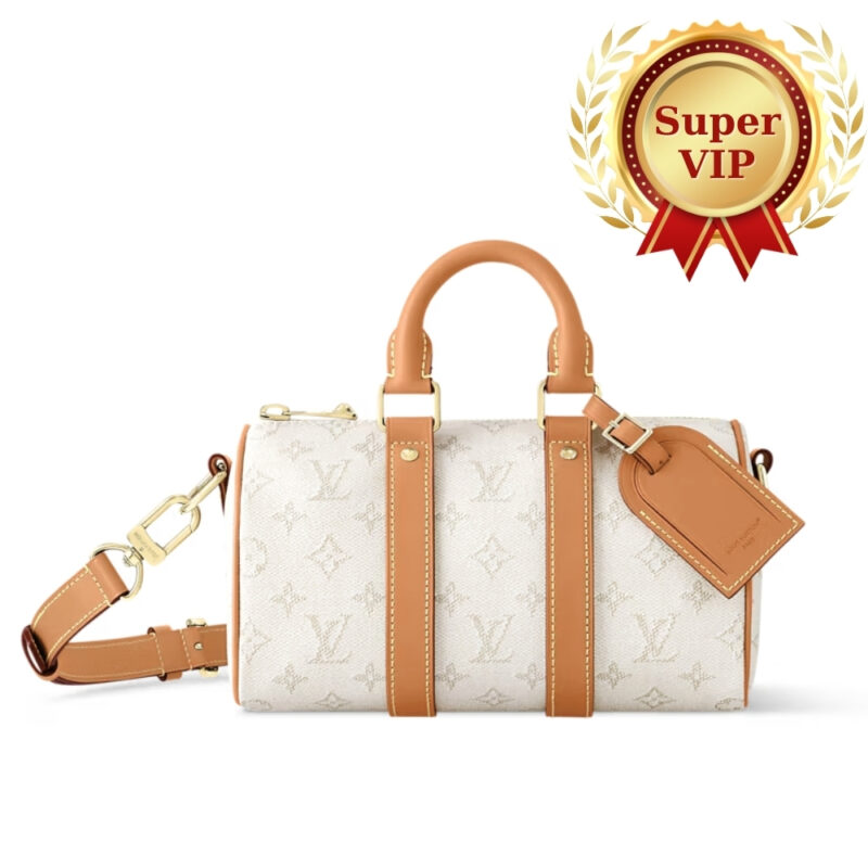 [SUPER VIP 1:1] LOUIS VUITTON KEEPALL BANDOULIÈRE 25 OFF WHITE 25CM M15076