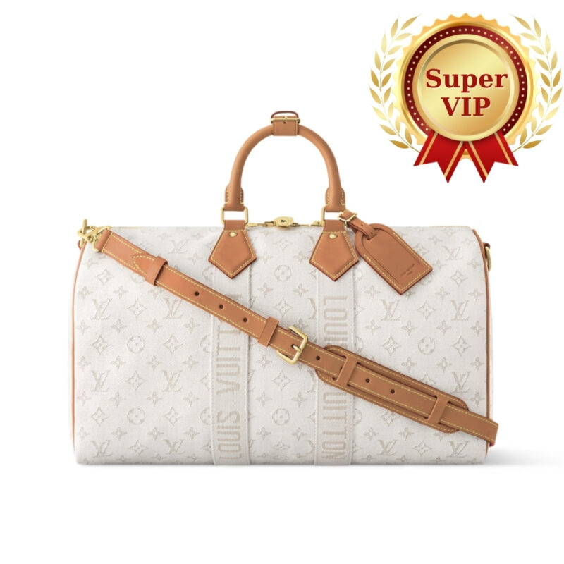 [SUPER VIP 1:1] LOUIS VUITTON KEEPALL BANDOULIÈRE 45 OFF WHITE 45CM M14838