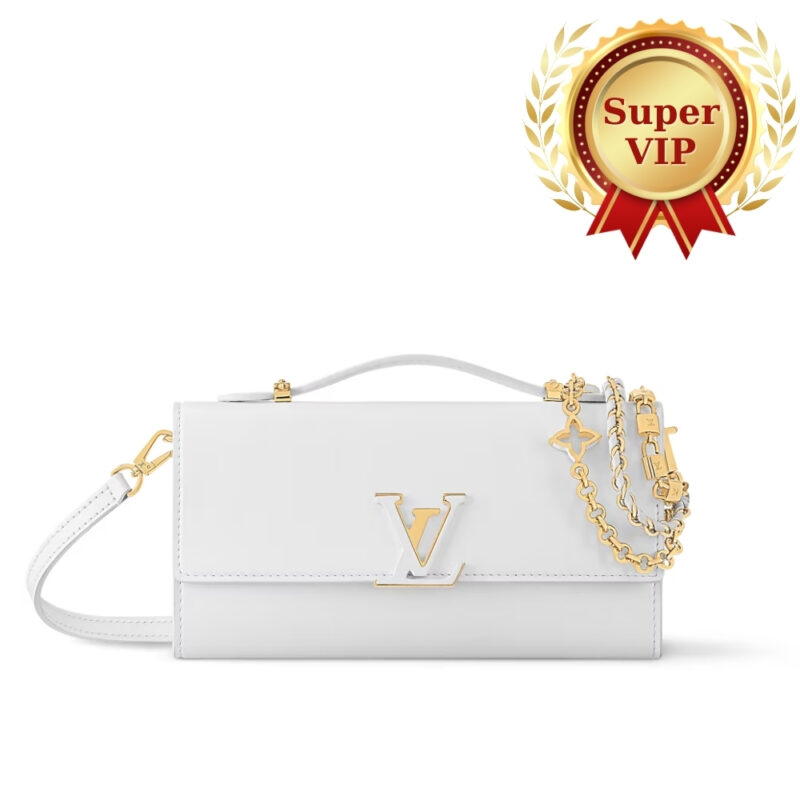 [SUPER VIP 1:1] LOUIS VUITTON WALLET ON CHAIN CAPUCINES SNOW 23CM M12265