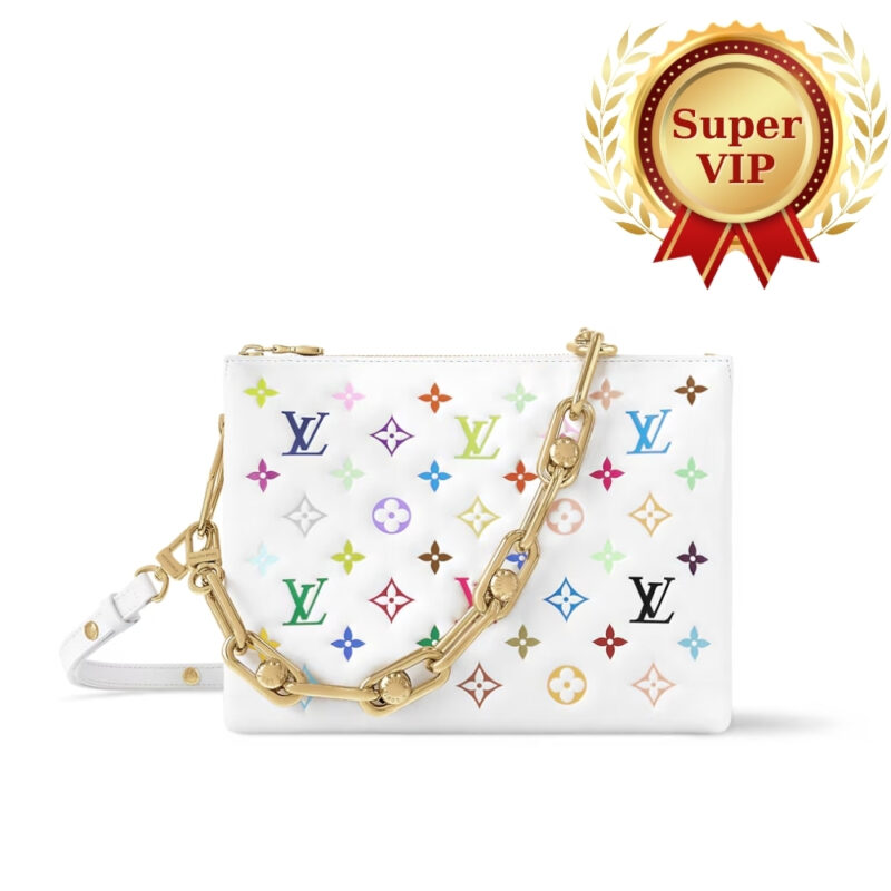 [SUPER VIP 1:1] LOUIS VUITTON X MURAKAMI COUSSIN PM BAG WHITE 26CM M13233