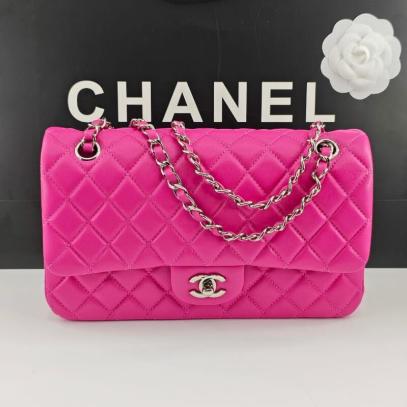 Alternative view of Chanel Classic Medium Flap Bag With Silver Hardware Pink 25Cm