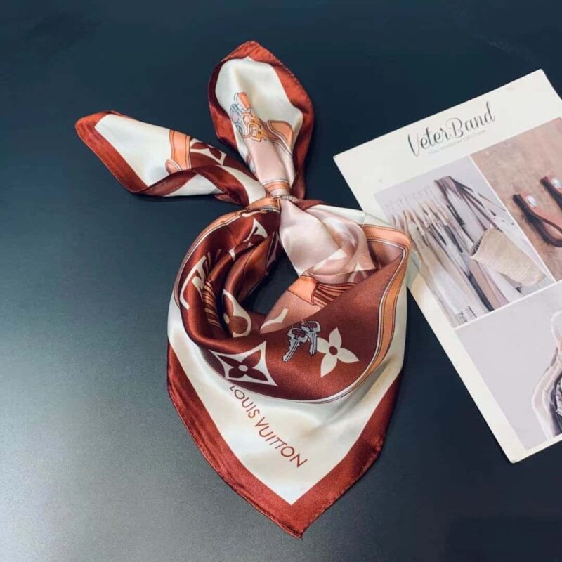 Alternative view of LOUIS VUITTON STRAPS SQUARE SCARF BROWN