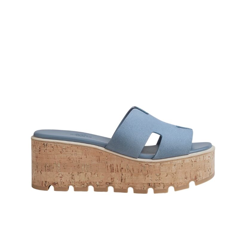 HERMES EZE 30 SANDAL BLEU GRIGNON H232150Z DJ370