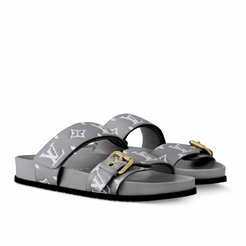 LOUIS VUITTON BOM DIA FLAT COMFORT MULE GRAY 1AGXV3
