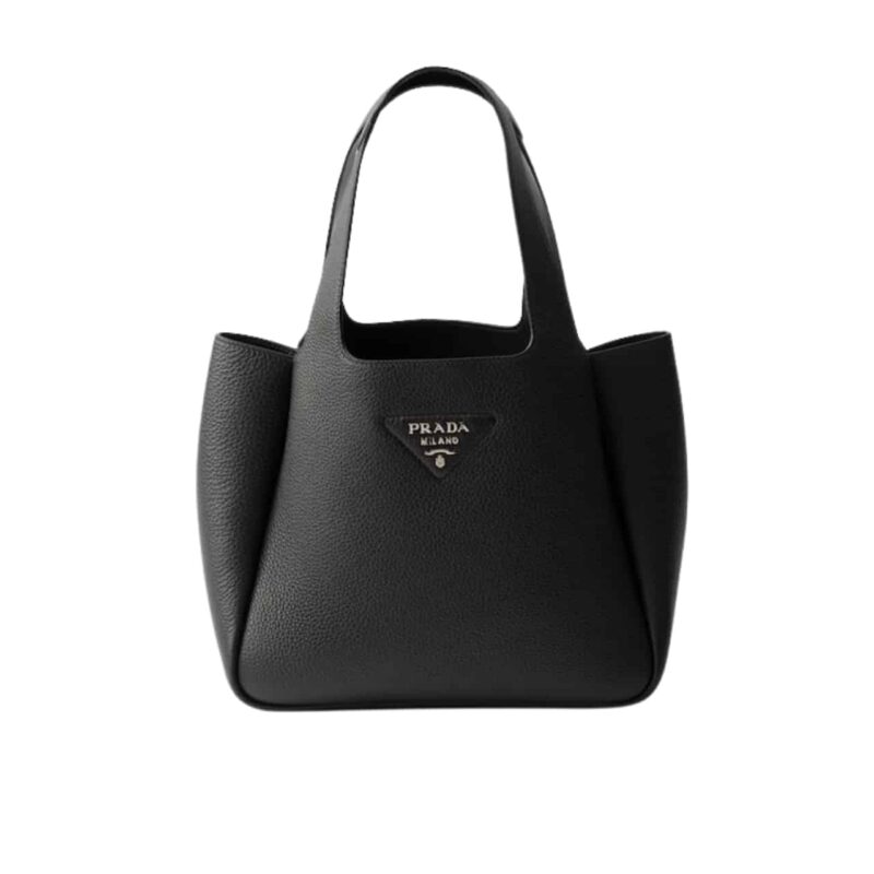 PRADA SMALL LEATHER TOTE BAG BLACK 24CM 1BG335 2DKV F0632 V ONM