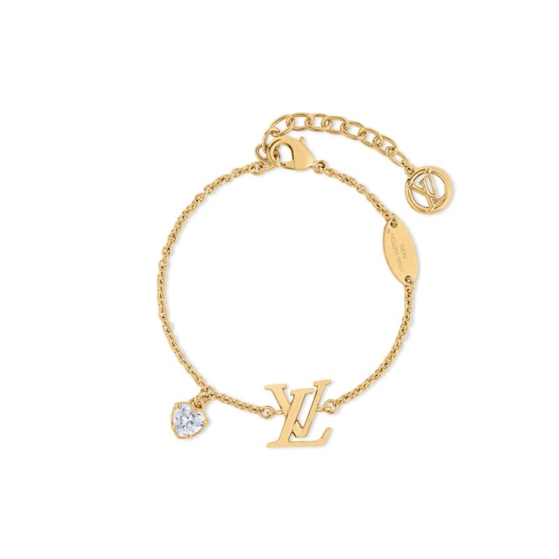 LOUIS VUITTON LV ICONIC HEART BRACELET GOLD M1342A