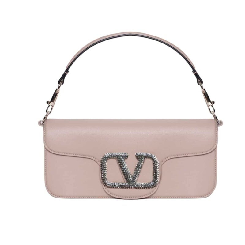 VALENTINO GARAVANI LOCÒ SHOULDER BAG PINK 27CM