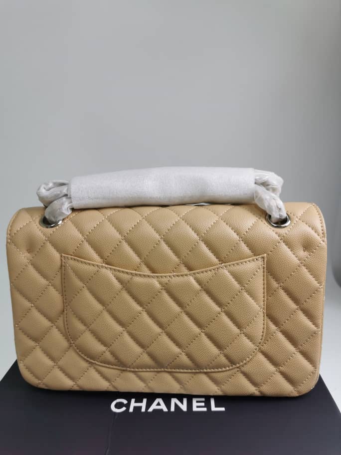 Alternative view of CHANEL CC TIMELESS LINED FLAP CAVIAR BAG DARK BEIGE 26CM