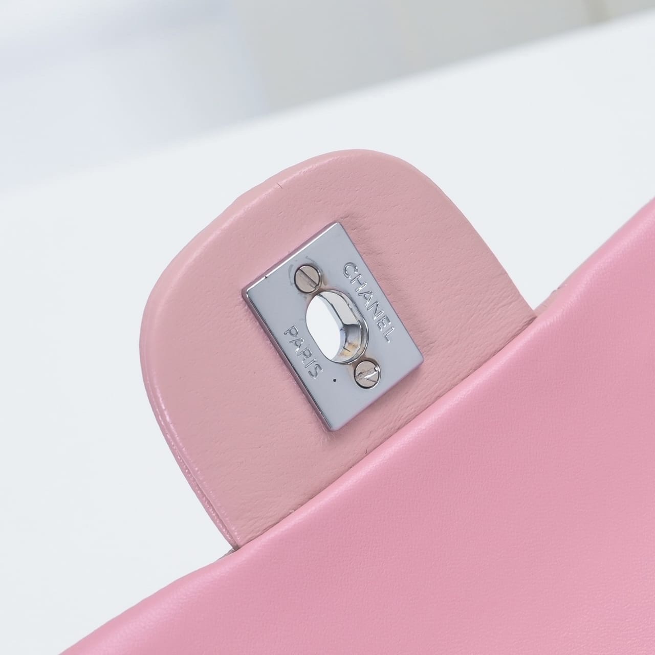 Chanel Classic Double Flap Bag Silver Hardware Light Pink 25Cm - Image 8