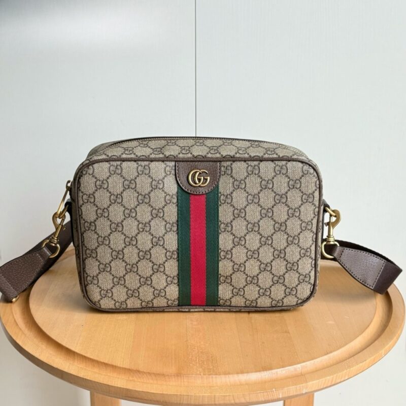 Alternative view of GUCCI OPHIDIA MEDIUM CROSSBODY BAG BEIGE AND DARK BROWN 28CM 834468 FAEOF 9745