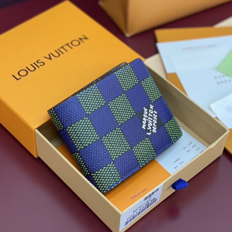 Alternative view of LOUIS VUITTON MULTIPLE WALLET BLUE GREEN 11CM N00142
