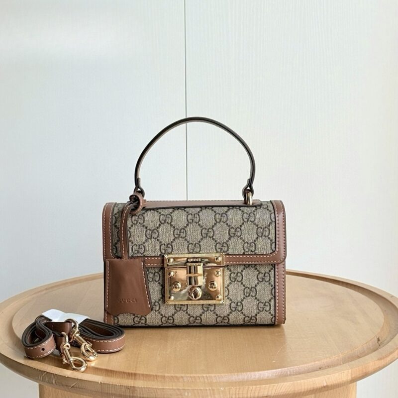 Alternative view of GUCCI PADLOCK SMALL TOP HANDLE BAG BROWN 20CM ‎838999 FAD6L 9758
