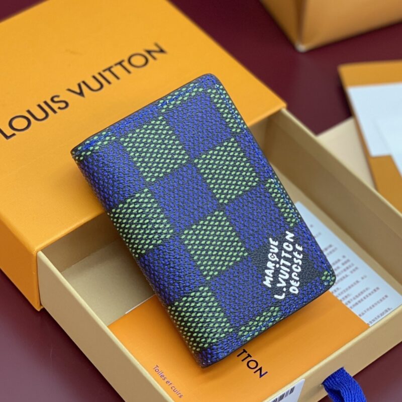 Alternative view of LOUIS VUITTON POCKET ORGANIZER BLUE GREEN 11CM N00143