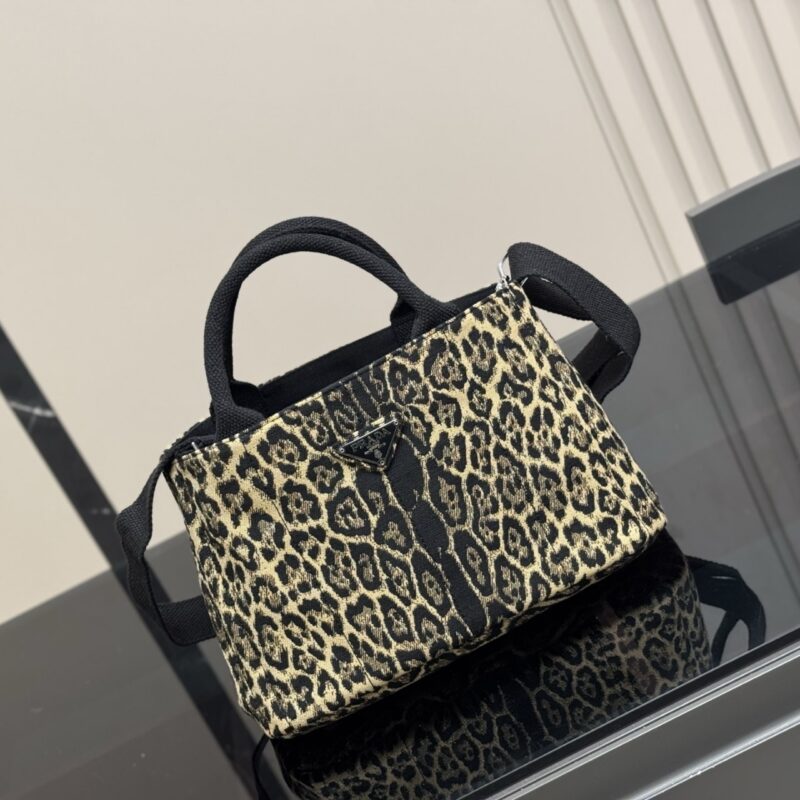 Alternative view of PRADA LEOPARD PRINT CANAPA CANVAS BROWN 30CM