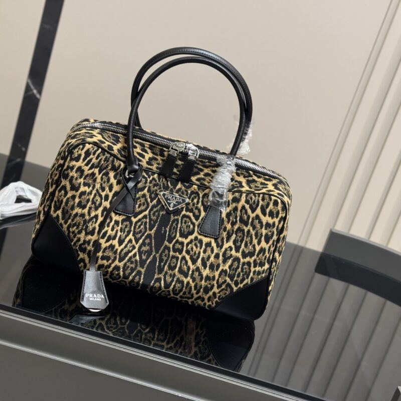 Alternative view of PRADA LEOPARD PRINT HANDLE BAG 34CM