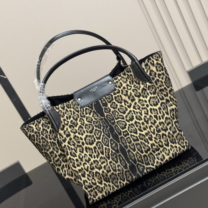 Alternative view of CELINE LEOPARD PRINT CANVAS TOTE BAG 32CM