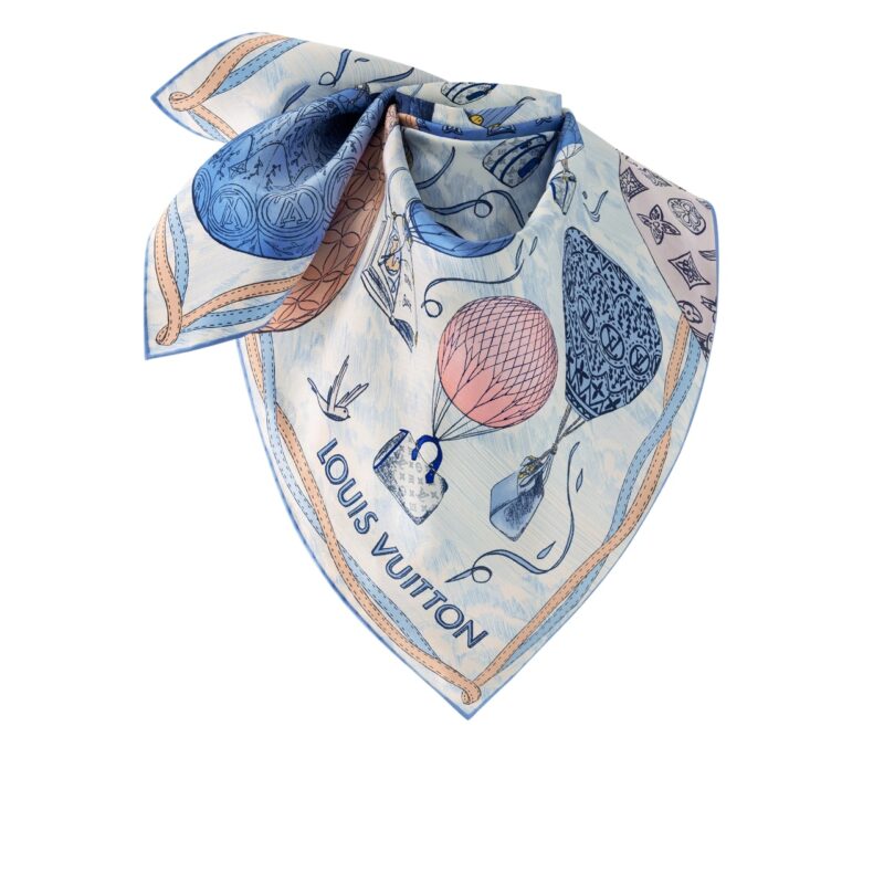 LOUIS VUITTON UP AND AWAY SQUARE LIGHT BLUE 90CM M78448