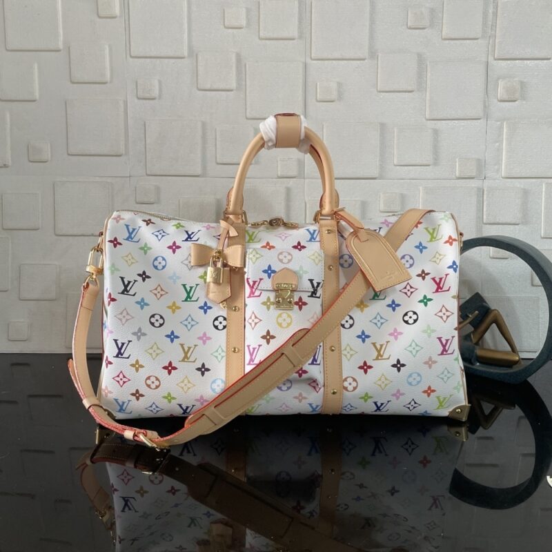 Alternative view of [SUPER VIP 1:1] LOUIS VUITTON X MURAKAMI KEEPALL BANDOULIÈRE 45 WHITE 45CM M13742
