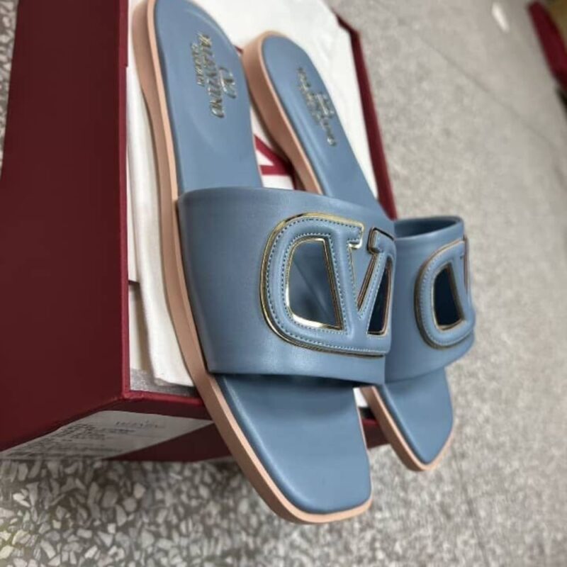 Alternative view of VALENTINO GARAVANI VLOGO CUTOUT SLIDE BLUE