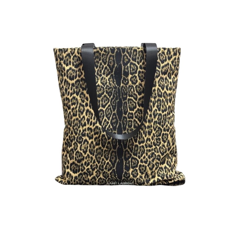 SAINT LAURENT LEOPARD PRINT TOTE BAG 46CM