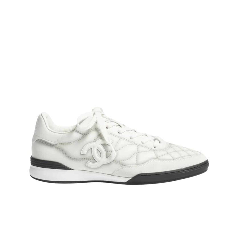 CHANEL SNEAKER WHITE AND LIGHT GRAY G45839 B21630 U3090