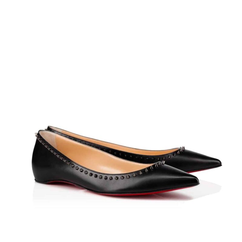 CHRISTIAN LOUBOUTIN STUDDED ANJALINA FLAT BLACK 3151261B142
