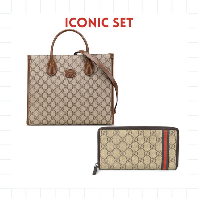 ICONIC SET: GUCCI GG SMALL TOTE BAG & OPHIDIA WALLETS