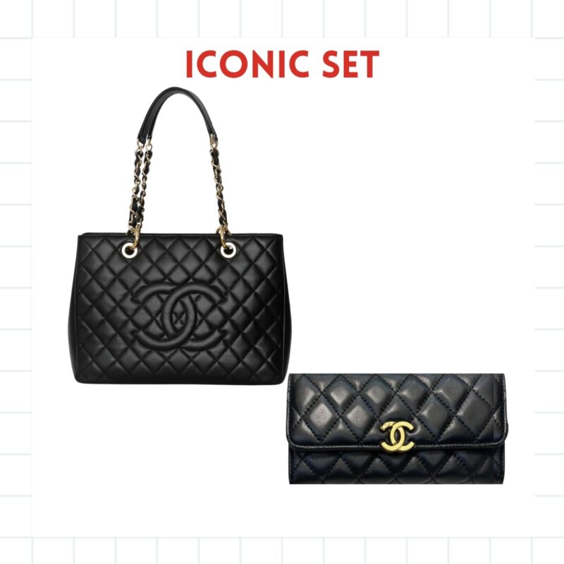 ICONIC SET: CHANEL BOLSA GRAND TOTE & LONG FLAP WALLET