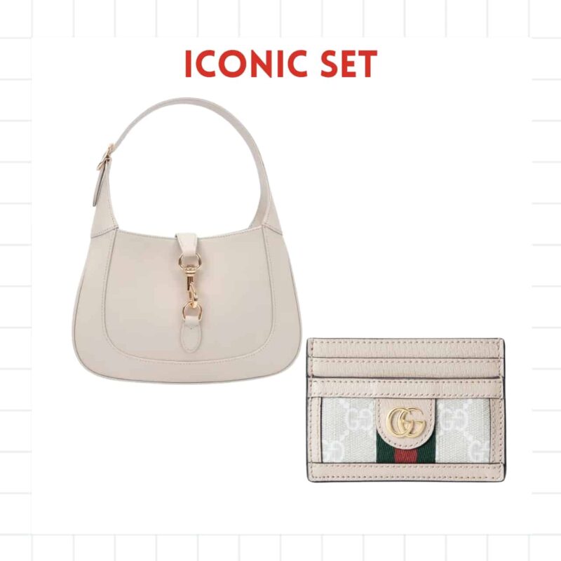ICONIC SET: GUCCI JACKIE 1961 MEDIUM TOTE BAG & OPHIDIA CARD CASE