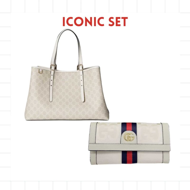 ICONIC SET: GUCCI GG EMBLEM LARGE TOTE BAG & OPHIDIA UKMDG WALLET