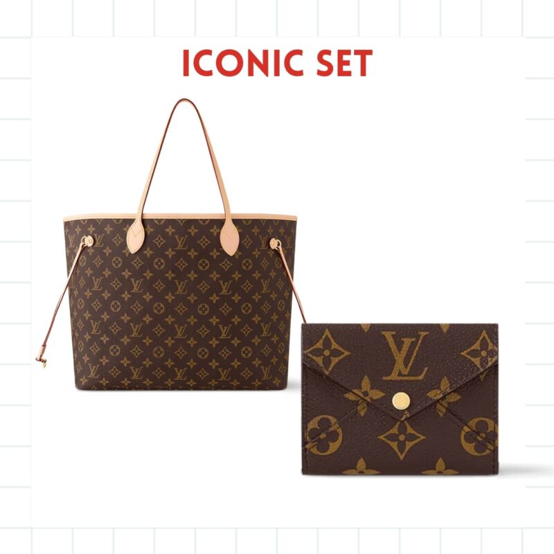 ICONIC SET: LOUIS VUITTON NEVERFULL GM & CELESTE WALLET IN MONOGRAM
