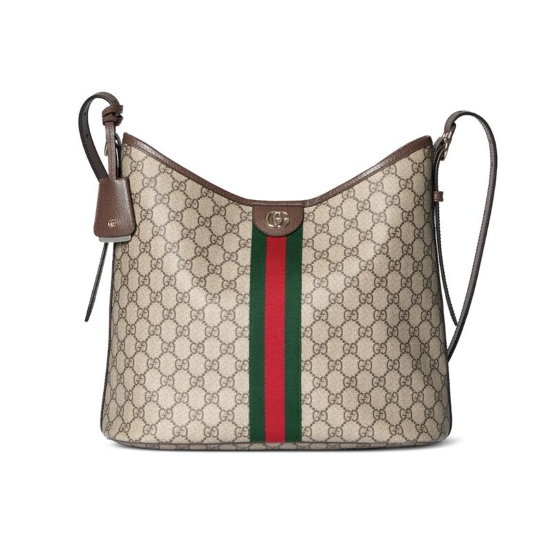 GUCCI OPHIDIA LARGE SHOULDER BAG BEIGE AND DARK BROWN 33CM ‎836871 FAE0K 9853