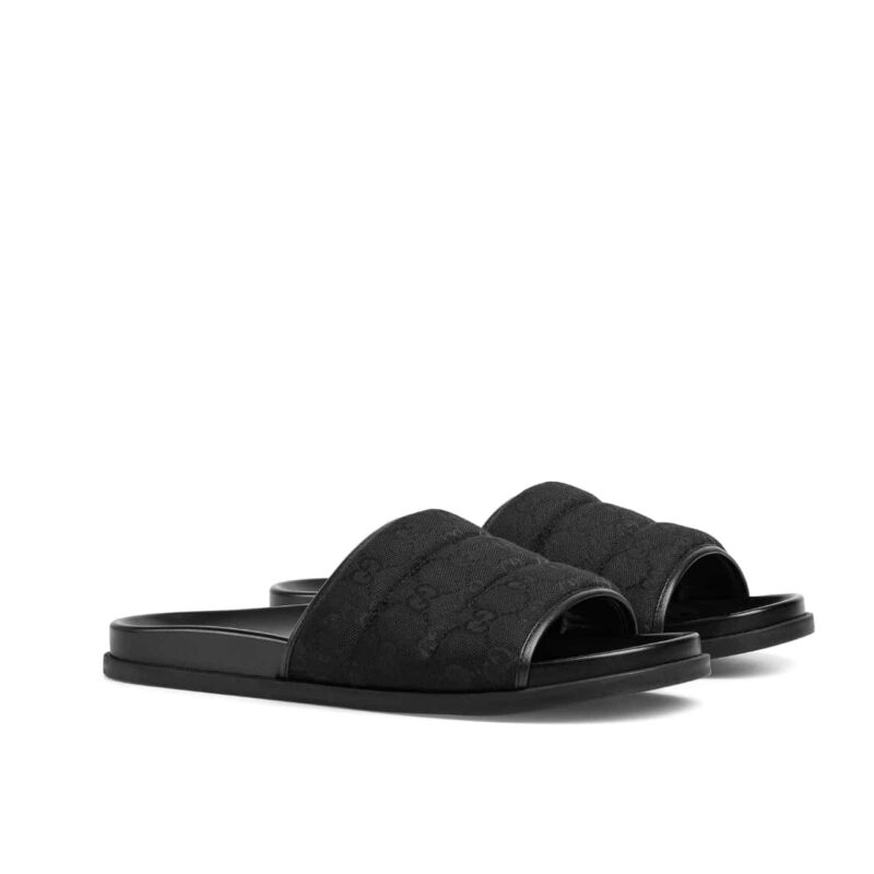 GUCCI MEN SLIDE SANDAL BLACK 838089 FAD71 1000