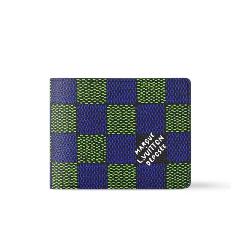 LOUIS VUITTON MULTIPLE WALLET BLUE GREEN 11CM N00142