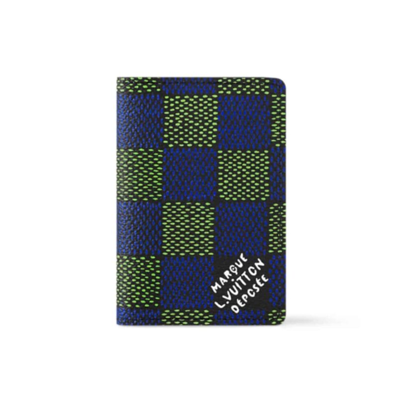 LOUIS VUITTON POCKET ORGANIZER BLUE GREEN 11CM N00143