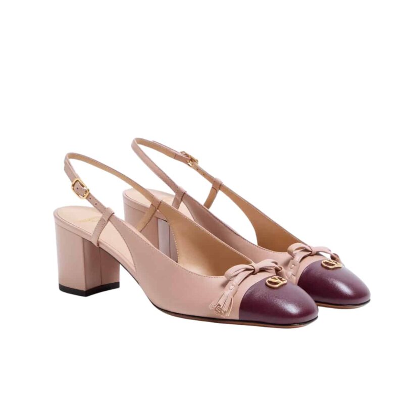 VALENTINO GARAVANI VALET DU ROI SLINGBACK PUMP ROSE CANNELLE AND GARNET 7W2S0MH9DDT AGM