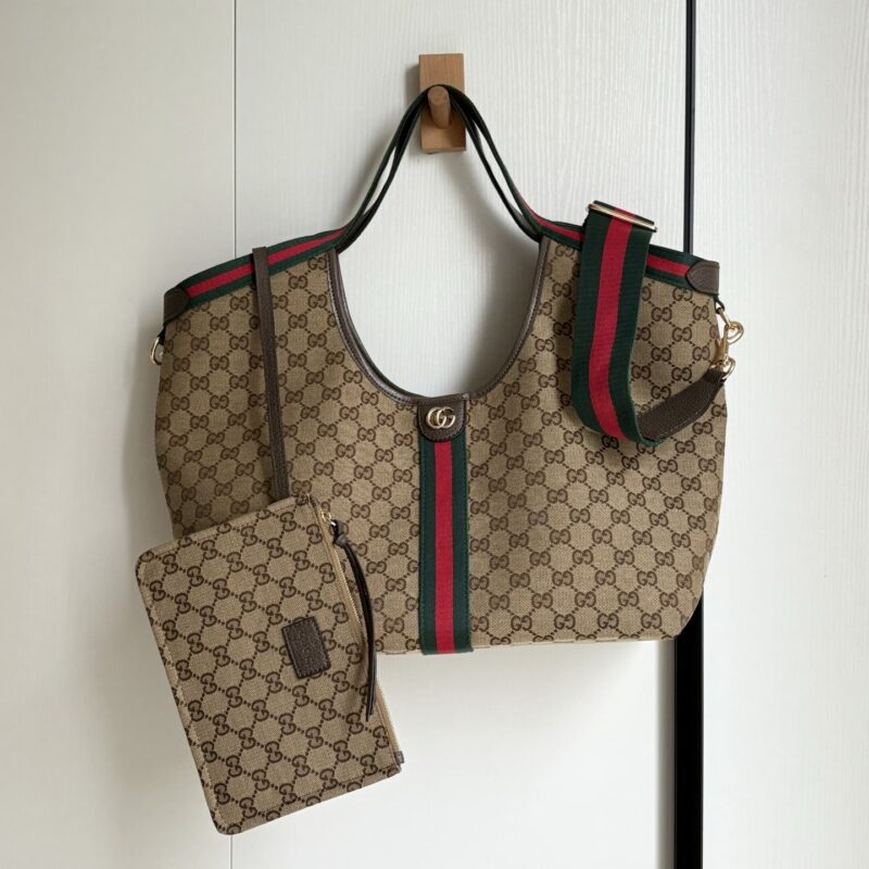 Alternative view of ICONIC SET: GUCCI GIGLIO LARGE TOTE BAG & OPHIDIA JUMBO GG LONG WALLET