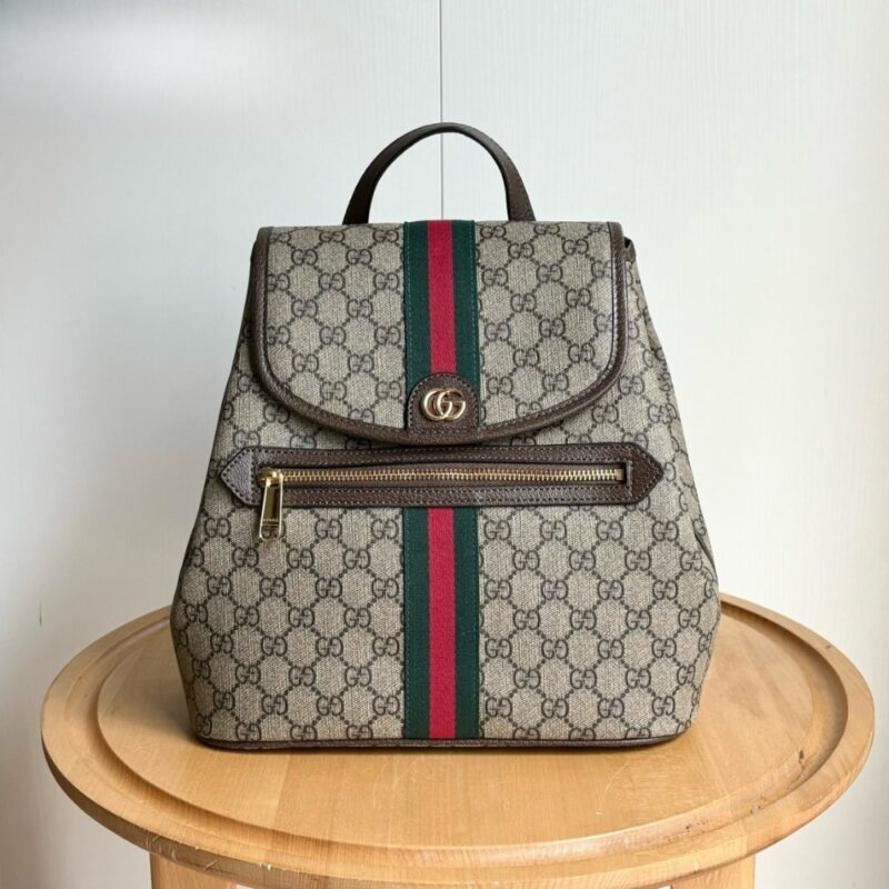 Alternative view of GUCCI OPHIDIA MEDIUM BACKPACK BEIGE AND DARK BROWN 30CM 836855 FAE0J 9867